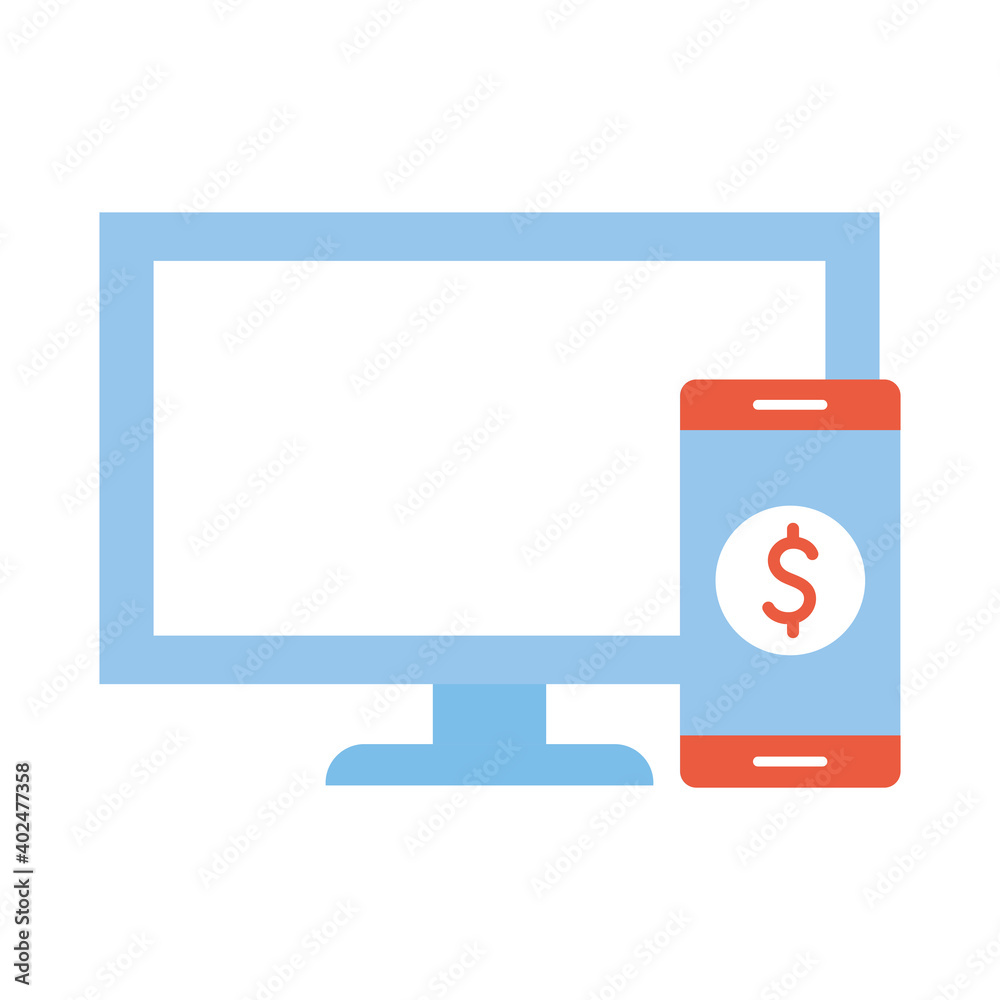 screen and one phone with dollar symbol in the side of it screen and one phone with dollar symbol in the side of it