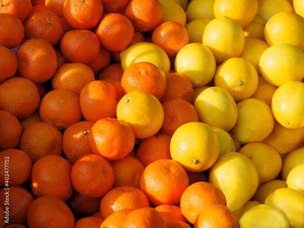 tasty,juicy lemons and oranges close up tasty,juicy lemons and oranges close up