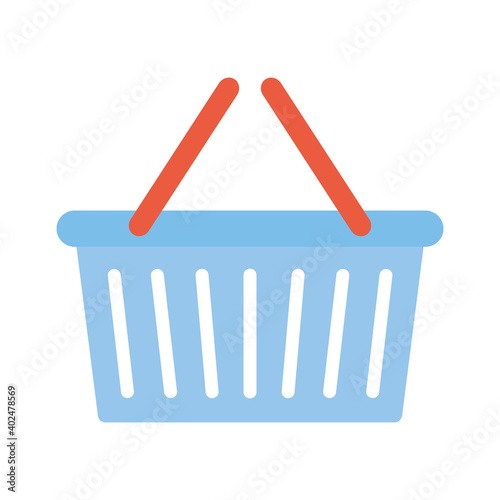 blue basket on a white background