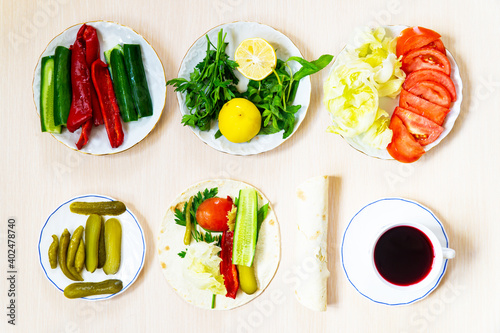 set of vegetables