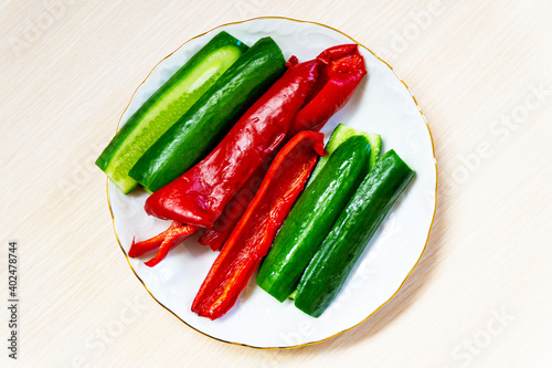 red hot chili peppers and cucumber