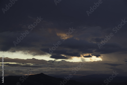 Cloudy Sky at Sunset in the Mountains in Brazil 