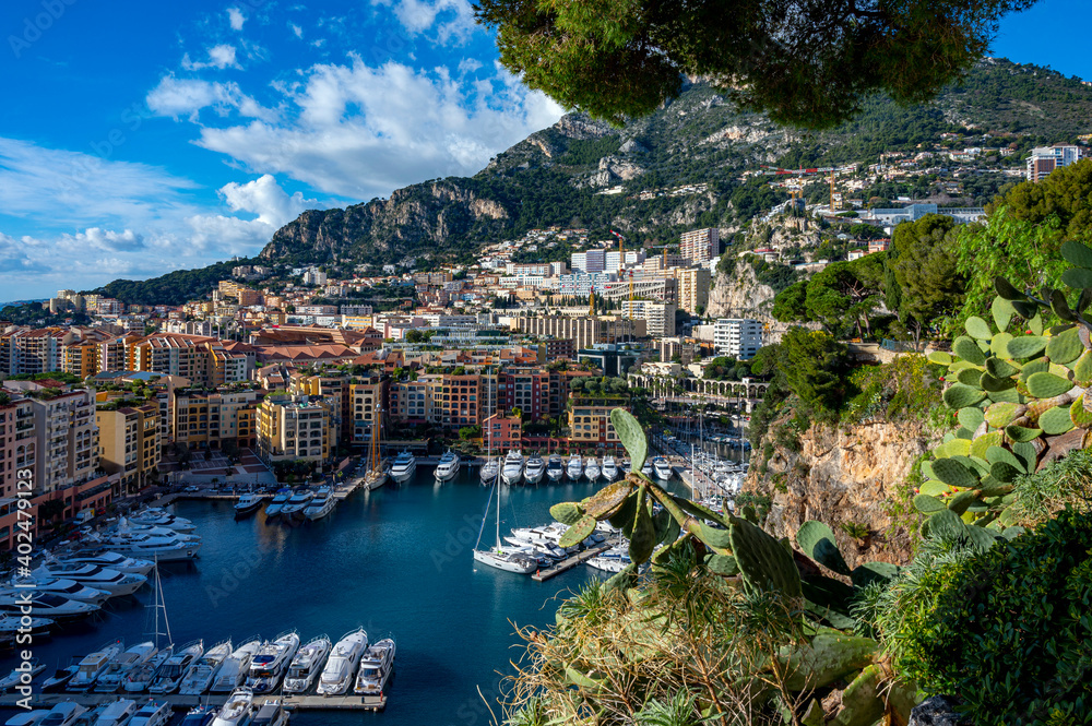 Panorama du quartier de Fonvieille à Monaco depuis le Rocher