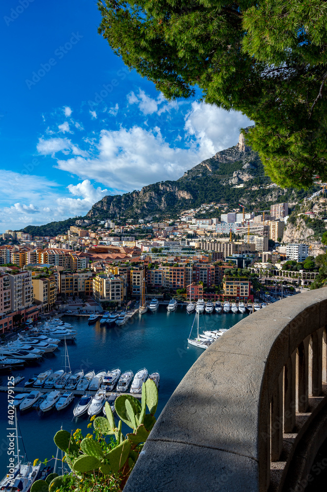 Panorama du quartier de Fonvieille à Monaco depuis le Rocher