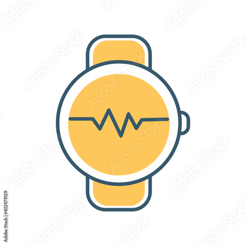 wrist watch with a yellow color