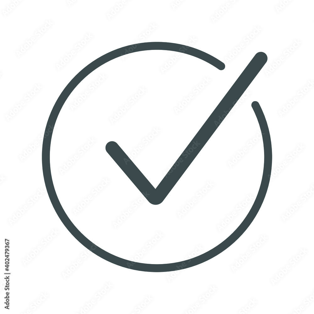 Check mark black line icons. Vector illustration. - Vector Check mark black line icons. Vector illustration. - Vector