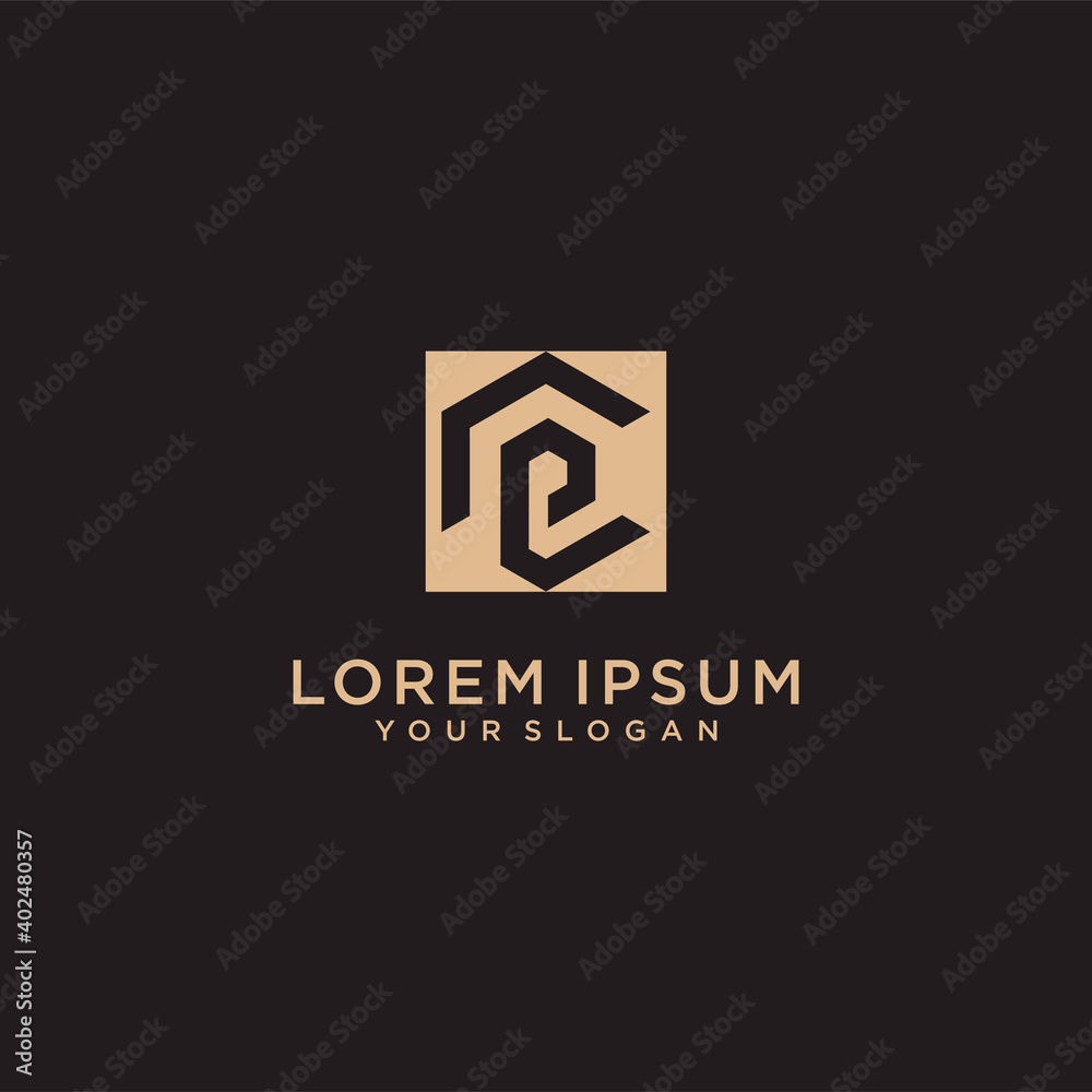 Monogram letter p and c logo design with bright colors and interesting shape. icons for business Premium Vector. part 9 Monogram letter p and c logo design with bright colors and interesting shape. icons for business Premium Vector. part 9