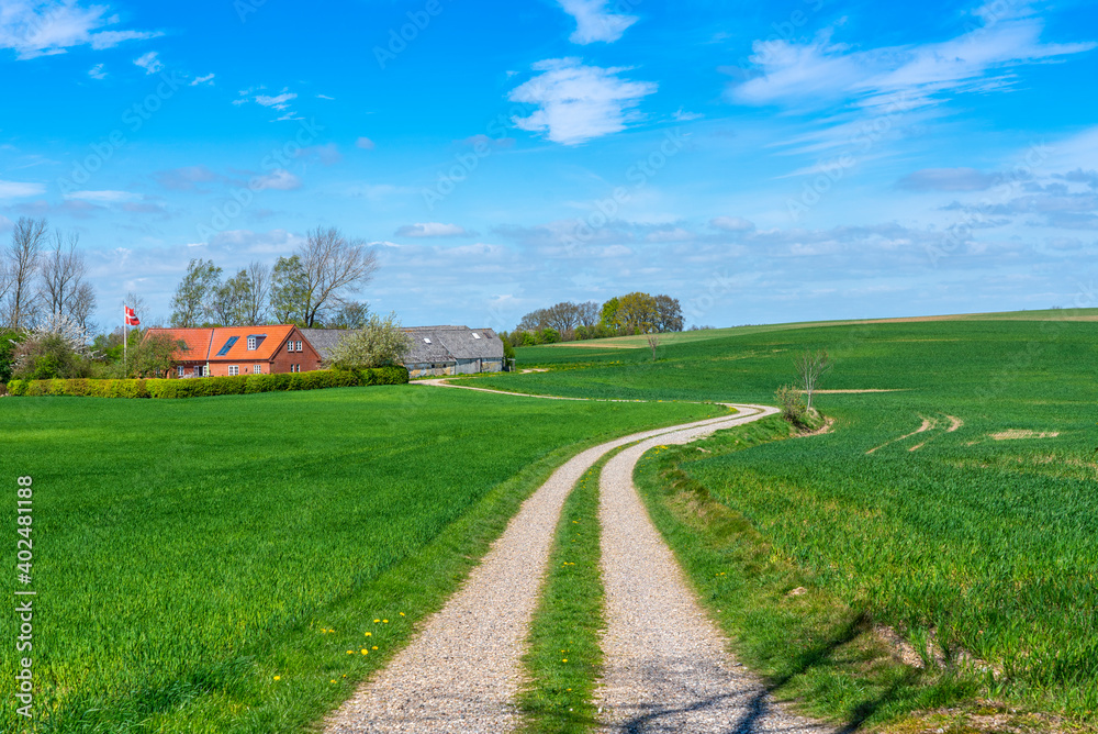 Rural landscape with country house