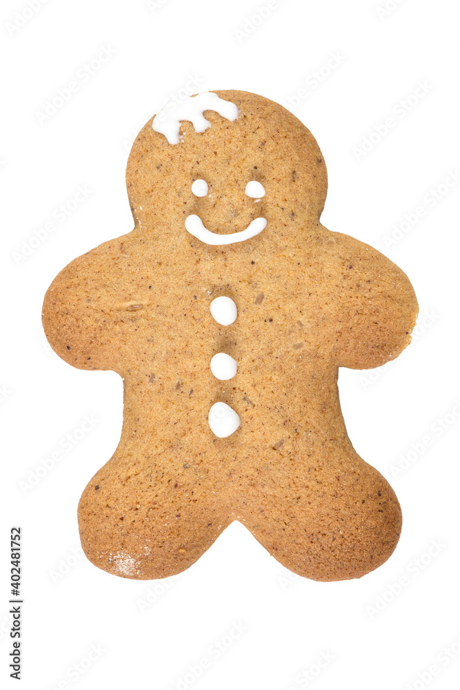 Gingerbread man cookie in snowflake shape Gingerbread man cookie in snowflake shape