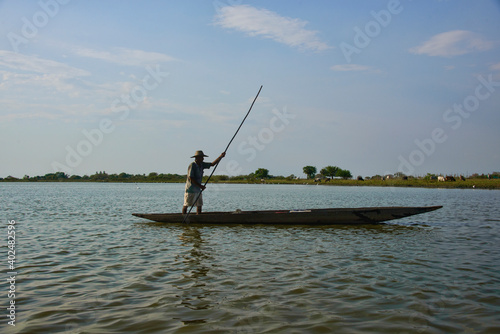 Fisherman on the Rio Magdalena, Santa Cruz de Mompox, Bolivar, Colombia photo