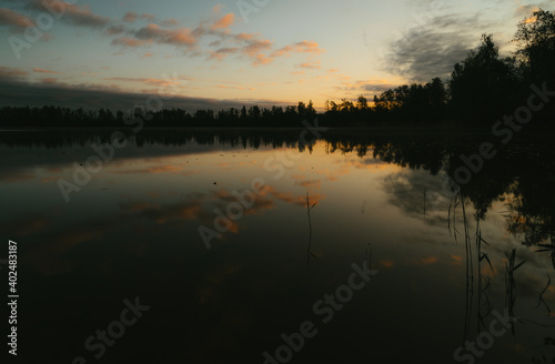 sunrise over the lake