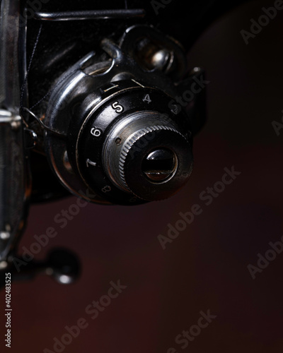 High contrast of tension knob on sewing machine