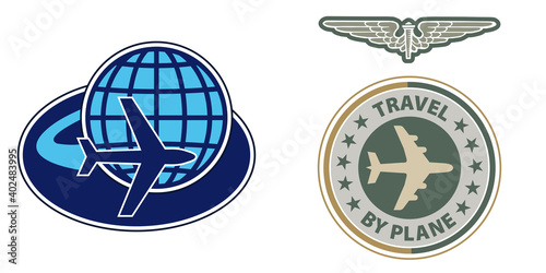 Autocollant, écusson ou logo sur le thème de l’aviation. 