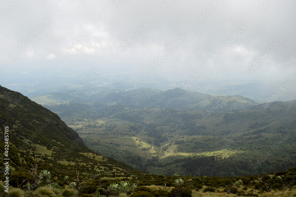 Scenic mountain landscapes against sky at Mount Kenya