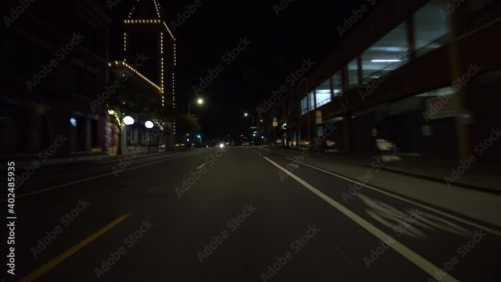 San Francisco Driving Plate FIsherman's Wharf 01 North Point St at Larkin St at Night California USA San Francisco Driving Plate FIsherman's Wharf 01 North Point St at Larkin St at Night California USA