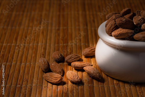 Salted Dry Roasted Almonds with side lighting