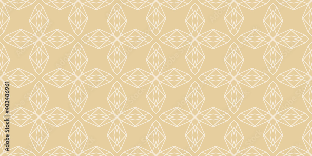 Fototapeta premium Geometric background pattern on gold. Seamless wallpaper texture. Vector illustration for design.