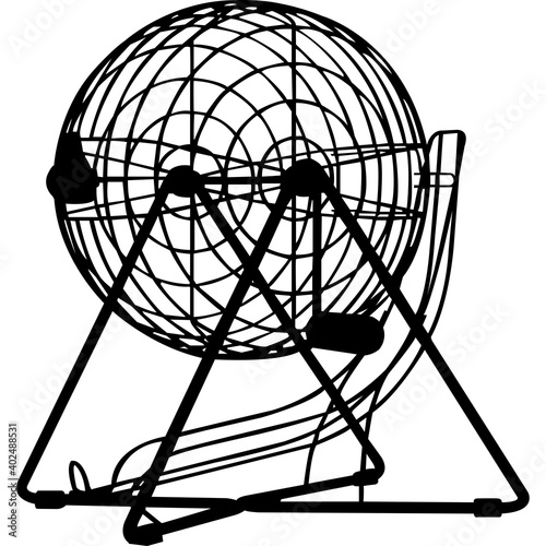 Bingo Cage Silhouette Vector