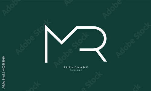 Alphabet letters Initials Monogram logo MR, RM, M and R