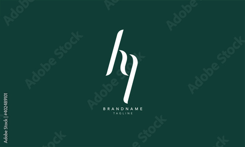 Alphabet letters Initials Monogram logo HQ, QH, H and Q
