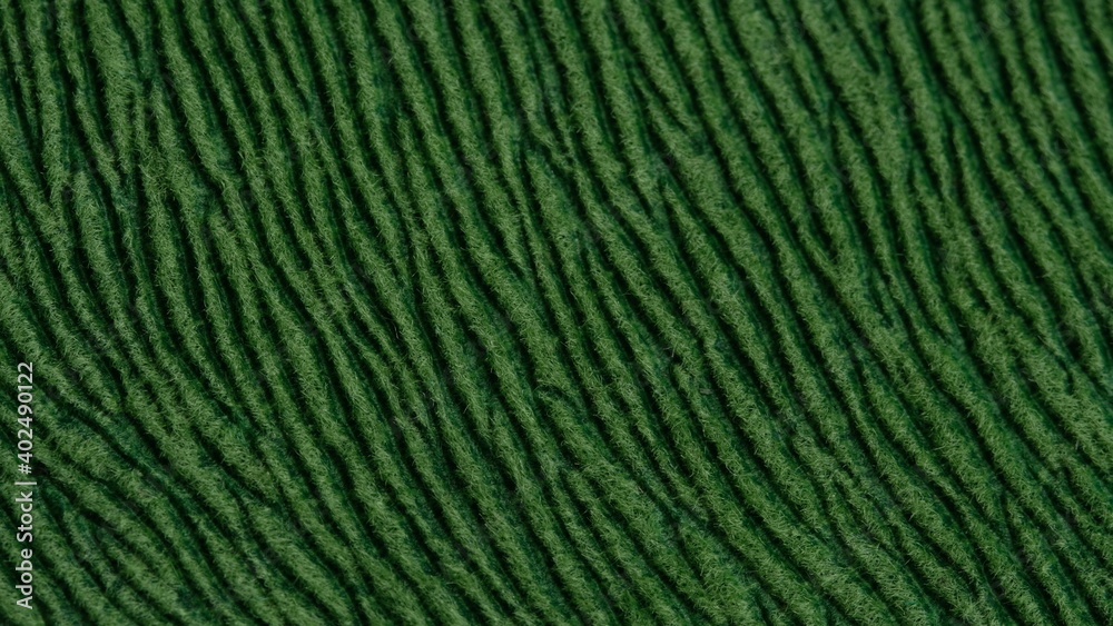 Fototapeta premium Green color of hairy natural fur pattern texture background. Image photo