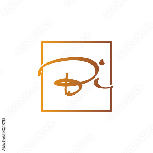 Creative initial letter BI square logo design concept vector