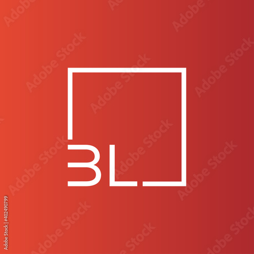 Creative initial letter BL square logo design concept vector photo