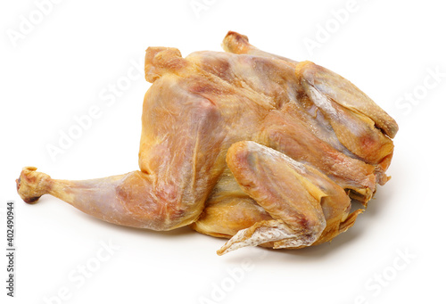 Salted chicken on white background