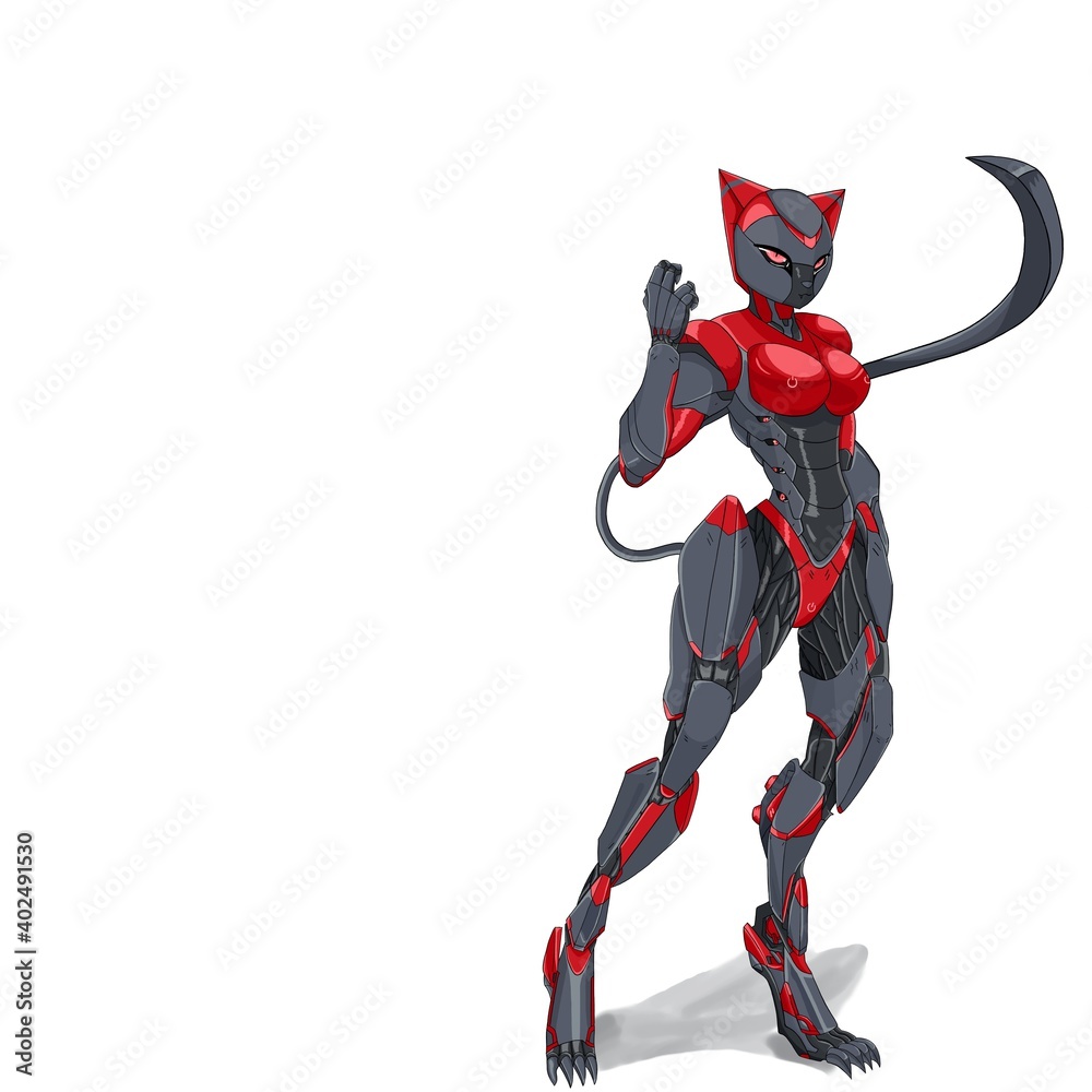 Beautiful anime art cyber neko with logo. With threads. Anime style art. Illustration. Beautiful anime art cyber neko with logo. With threads. Anime style art. Illustration.