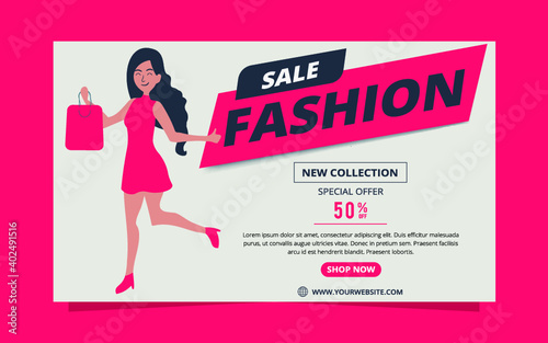 Promotion fashion sale web banner