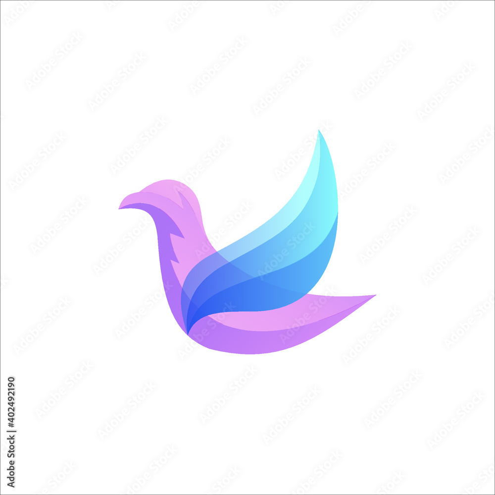 Bird transparent style logo design Bird transparent style logo design