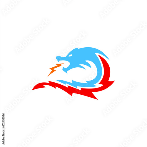 logo dragon fire animal wing icon templet vector tattoo