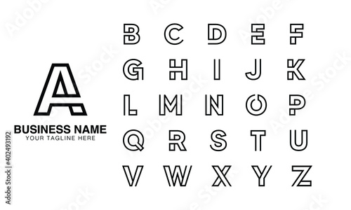 SET OF A TO Z initial based abstract modern minimal creative logo, vector template image. luxury logotype logo	
