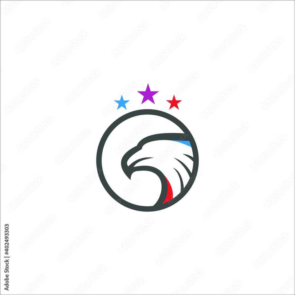 Naklejka premium logo patriot emblem america falcon eagle icon templet vector templet nation 