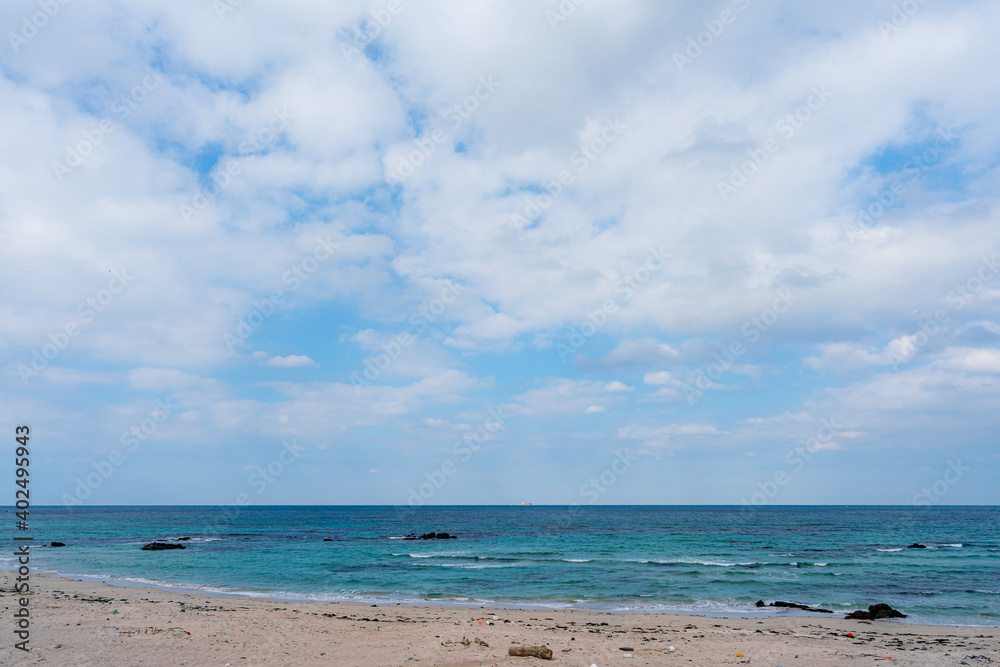 角島　冬の日本海