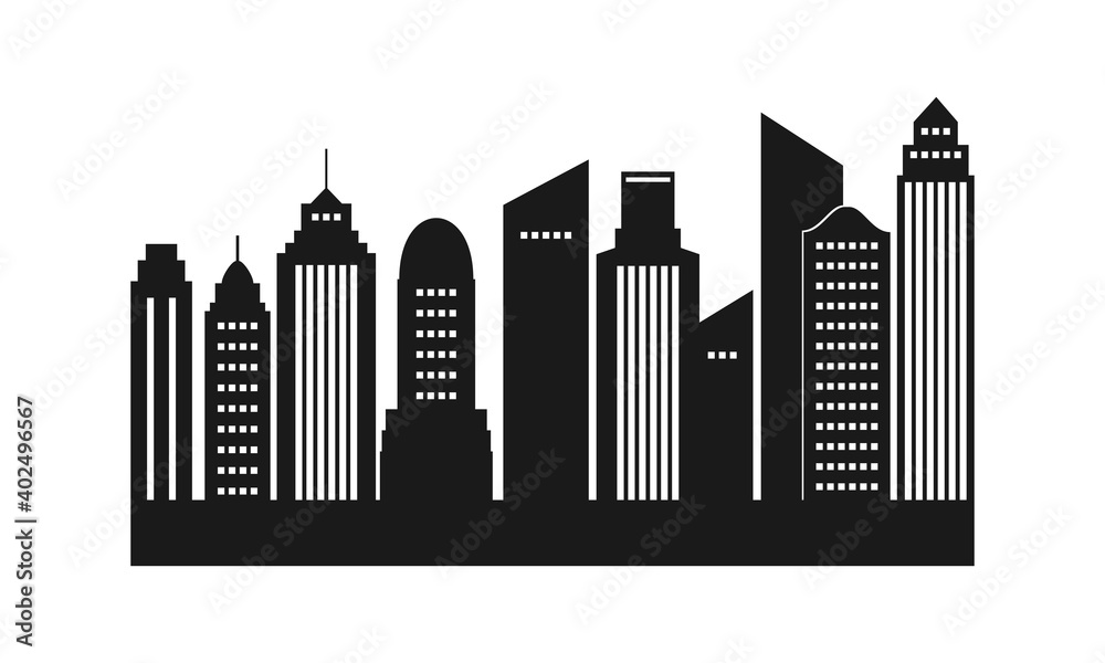 Office building in the city illustration vector