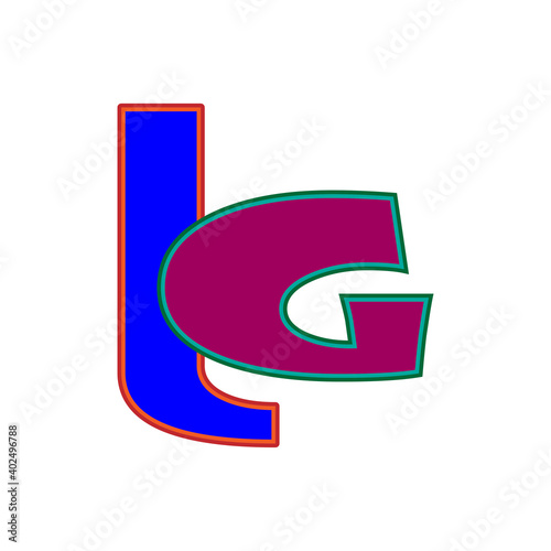 Letter l g color icon vector design illustration
