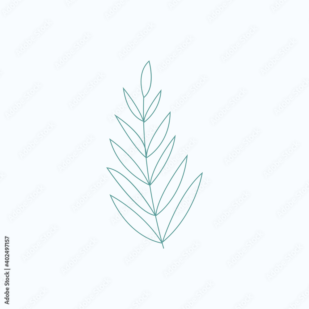 Fototapeta premium Eucalyptus leaf vector illustration. green flat style leaves