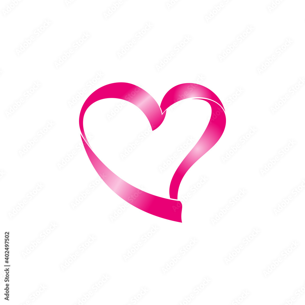red ribbon with heart shape vector red ribbon with heart shape vector