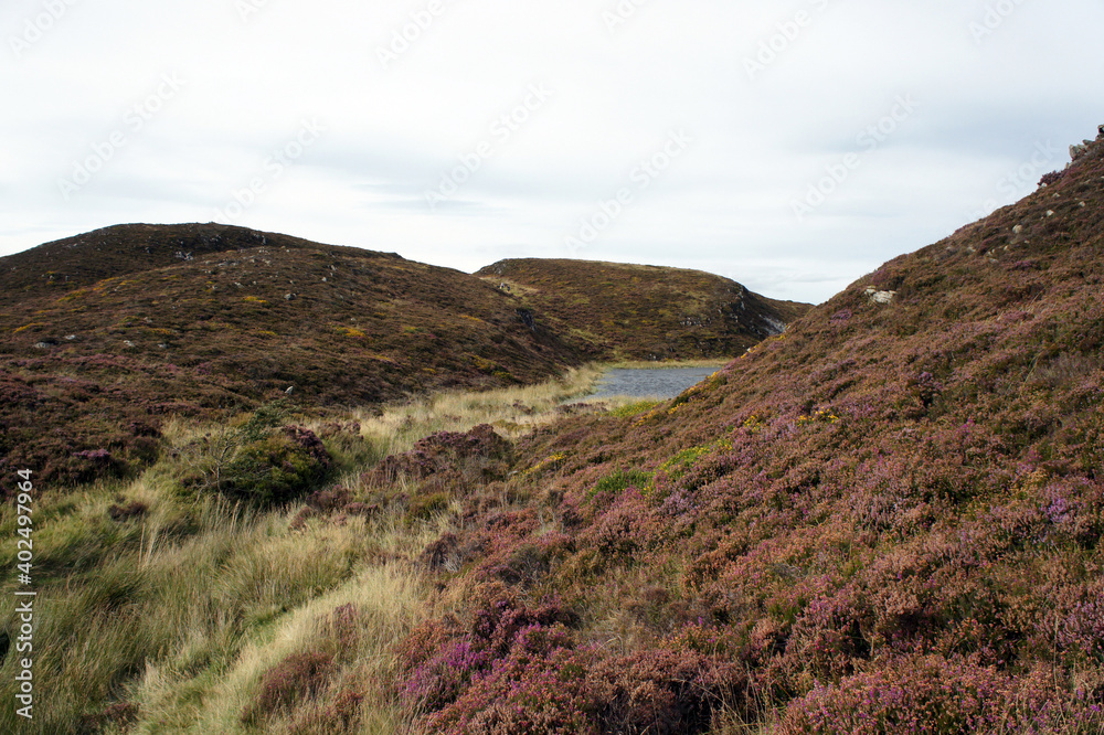 Tiny lake Slievenalogh on top of the mountain of the same name.Cooley Peninsula.Ireland. Tiny lake Slievenalogh on top of the mountain of the same name.Cooley Peninsula.Ireland.