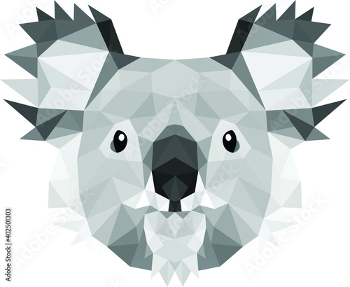 Koala head in triangle spots, so cute that everyone loves