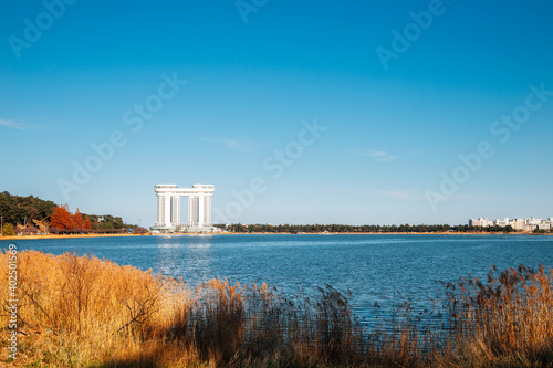 Gyeongpoho Lake in Gangneung, Korea photo