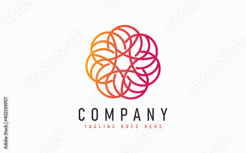 Fototapeta Naklejka Na Ścianę i Meble -  Abstract Modern Logo Design Based From Circular Round Lines. Geometric Colorful Lines Symbol. Usable For Business, Community, Foundation, Services, Tech, Company. Vector Logo Design Illustration.