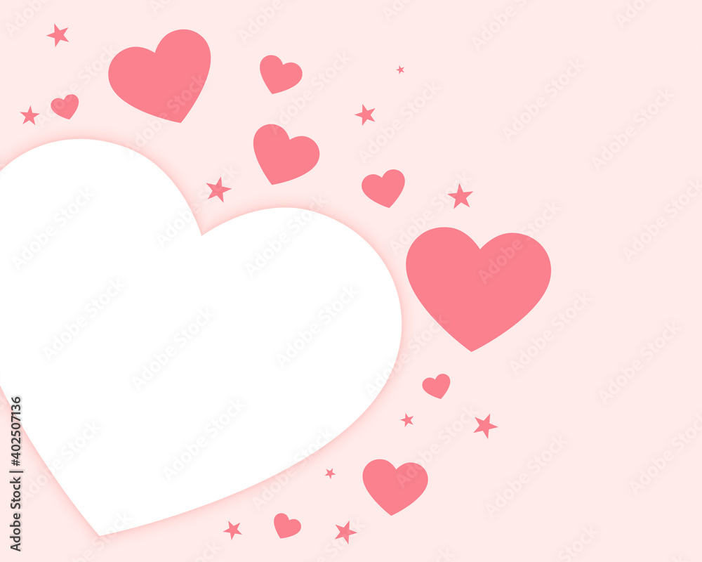 flat style hearts background with text space
