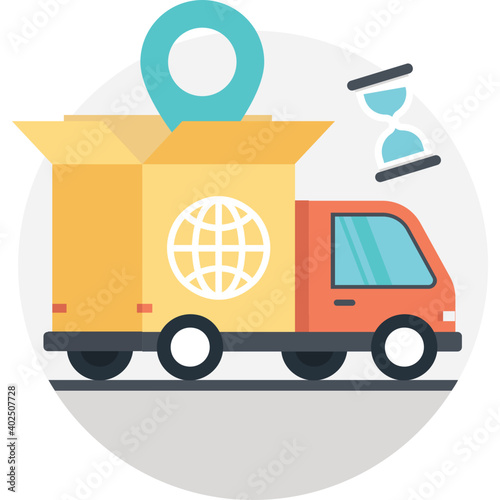 Global Delivery Flat Colored Icon 