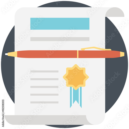 Licence Flat Colored Icon