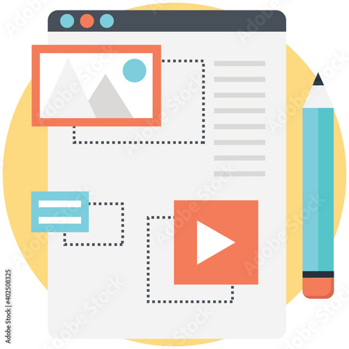 Blog Management Flat Colored Icon