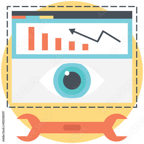 Online advertising, flat design modern Flat Colored illustration