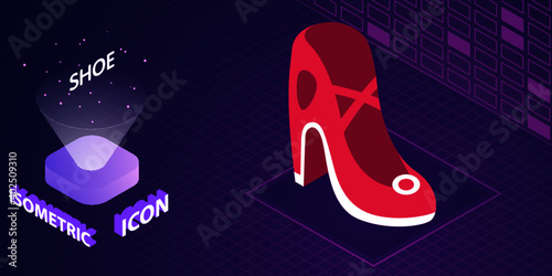 Shoe isometric icon. Vector illustration. 3d concept