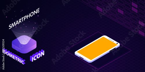 Smartphone isometric icon. Vector illustration. 3d concept